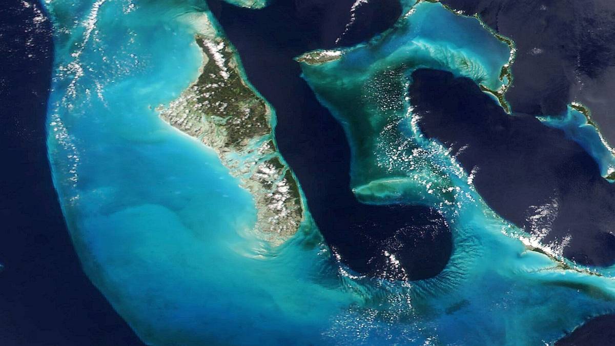 Archipelag Bermudów na zdjęciu satelitarnym. Fot. NASA.