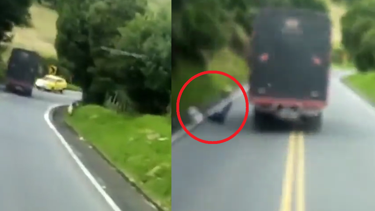 Kolumbia. Dramatyczny wypadek. Ciężarówka straciła hamulce, kierowca wyskoczył z pojazdu