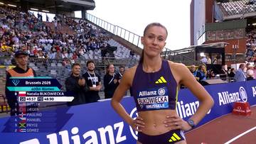 Natalia Bukowiecka na bieżni stadionu w Brukseli podczas mityngu Diamentowej Ligi.
