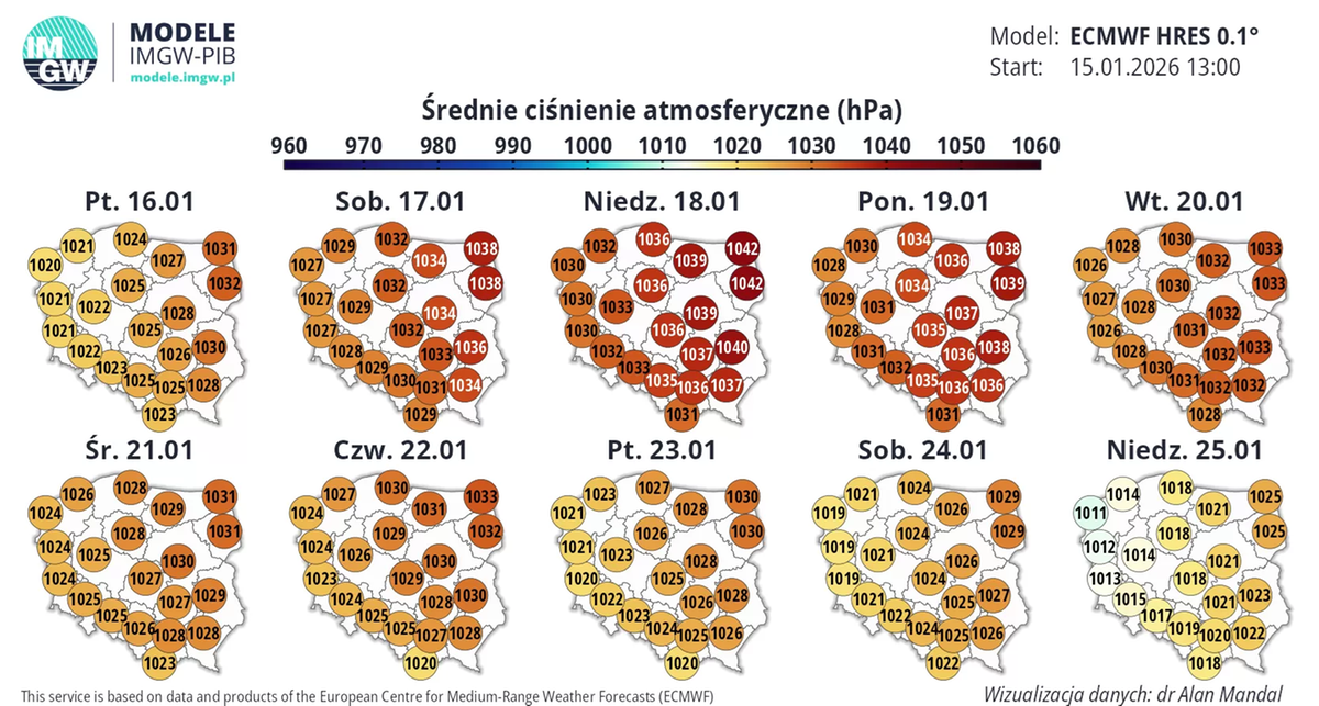 Wyż baryczny nad Polską przyniesie wzrost ciśnienia atmosferycznego