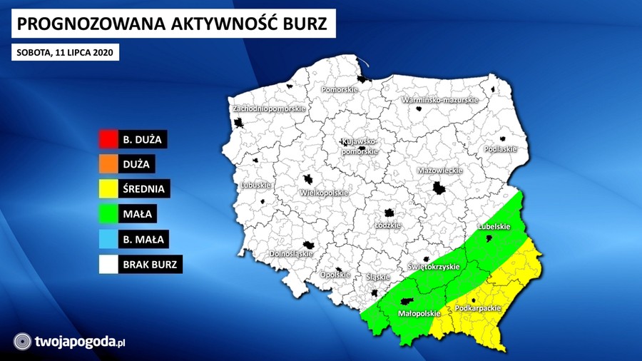 Uwaga! Ostrzeżenie przed burzami