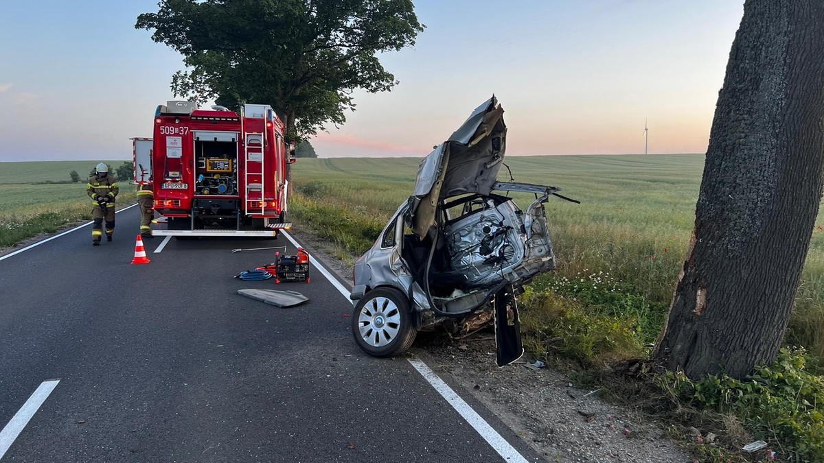 Pomorskie: Auto uderzyło w drzewo. Młody kierowca nie żyje