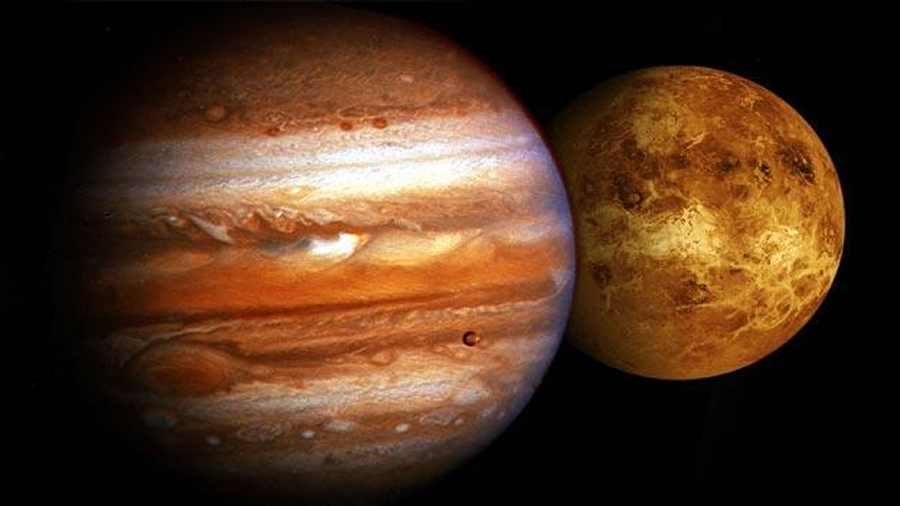 Jowisz i Wenus. Fot. NASA.