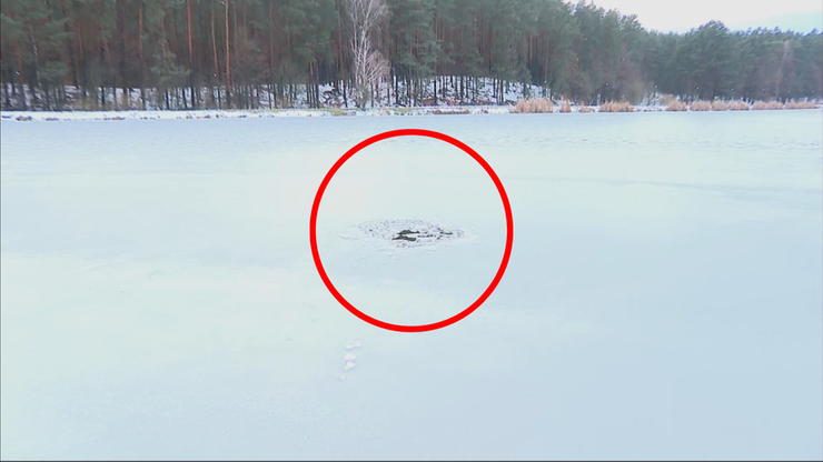 Krasnobród: Pod mężczyzną załamał się lód. Na ratunek ruszył burmistrz