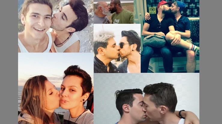 Całujący się homoseksualiści pokazują zdjęcia w sieci. Chcą oddać hołd ofiarom masakry w Orlando
