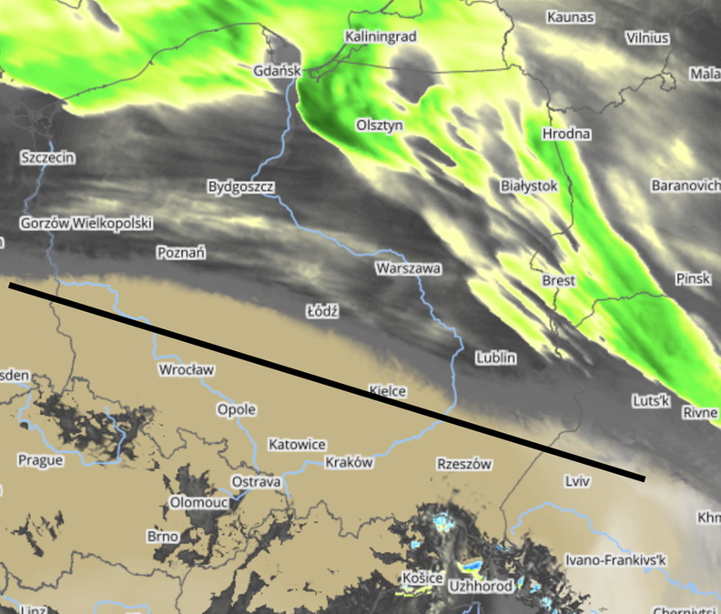 fot za: mapy.meteo.pl (UM, 1,5 km), opracowanie własne