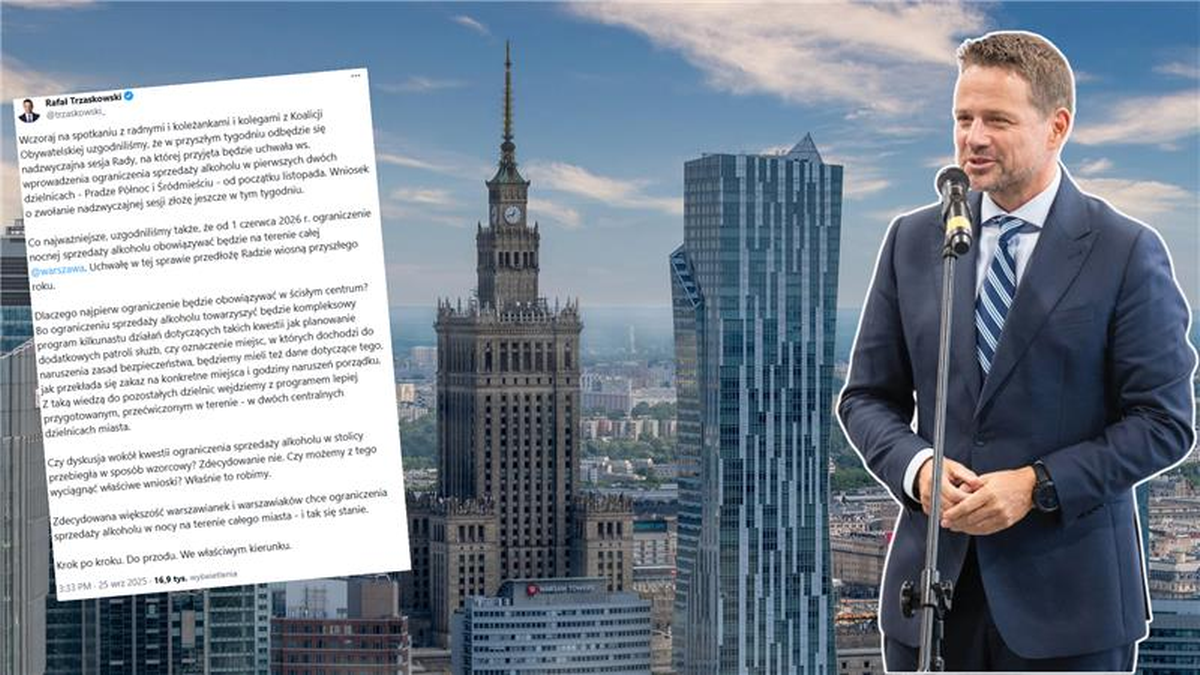 Zwrot ws. nocnej prohibicji w Warszawie. Trzaskowski zapowiada przyspieszenie