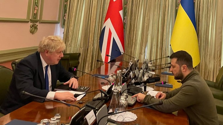 Ukraina. W Kijowie prezydent Zełenski rozmawia z brytyjskim premierem Johnsonem