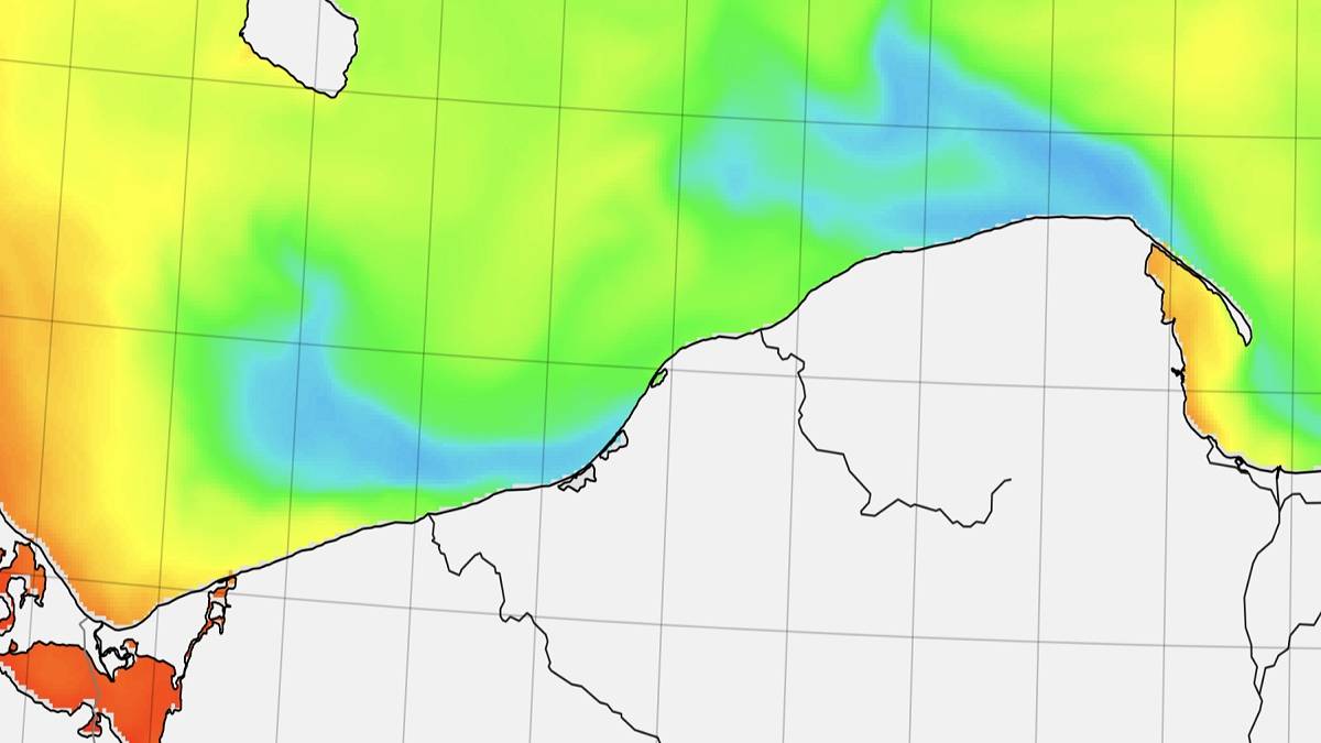 Temperatura wody powierzchni Bałtyku w środę. Fot. satbaltyk.iopan.gda.pl