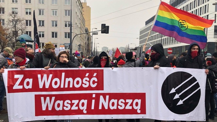 "Prawa zdobywa się w walce". Demonstracja antyfaszystowska w Warszawie