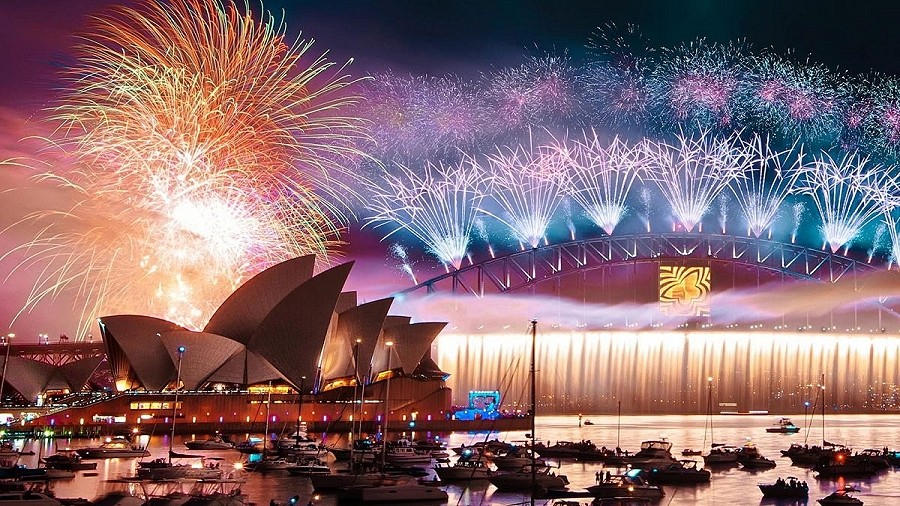Powitanie 2020 roku w Sydney w Australii. Fot. Max Pixel.