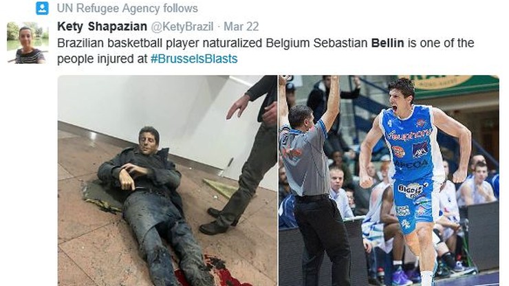 Były koszykarz ranny w zamachu w Brukseli. "Przez godzinę czekał na pomoc. Stracił wiele krwi"
