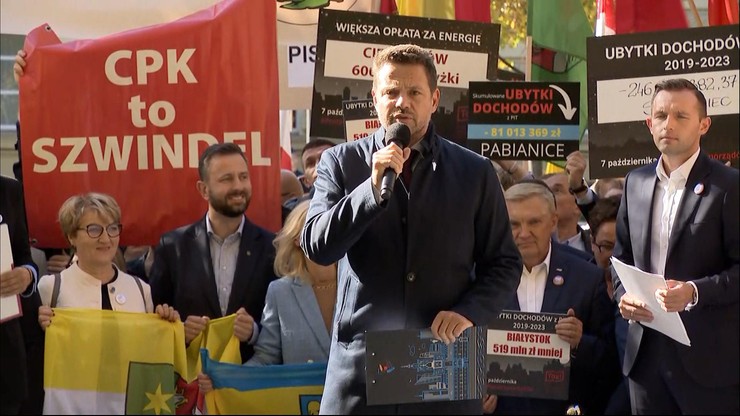 Protest samorządowców. Rafał Trzaskowski: Ten rząd sobie nie radzi, próbuje spychać odpowiedzialność