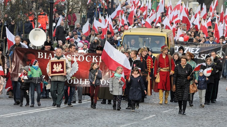 Ulicami Białegostoku przeszedł ósmy "Białostocki marsz niepodległości"