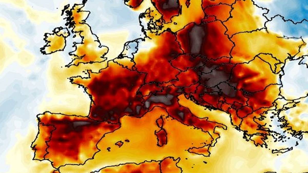 Fala upałów w Europie. Fot. Wxcharts.com