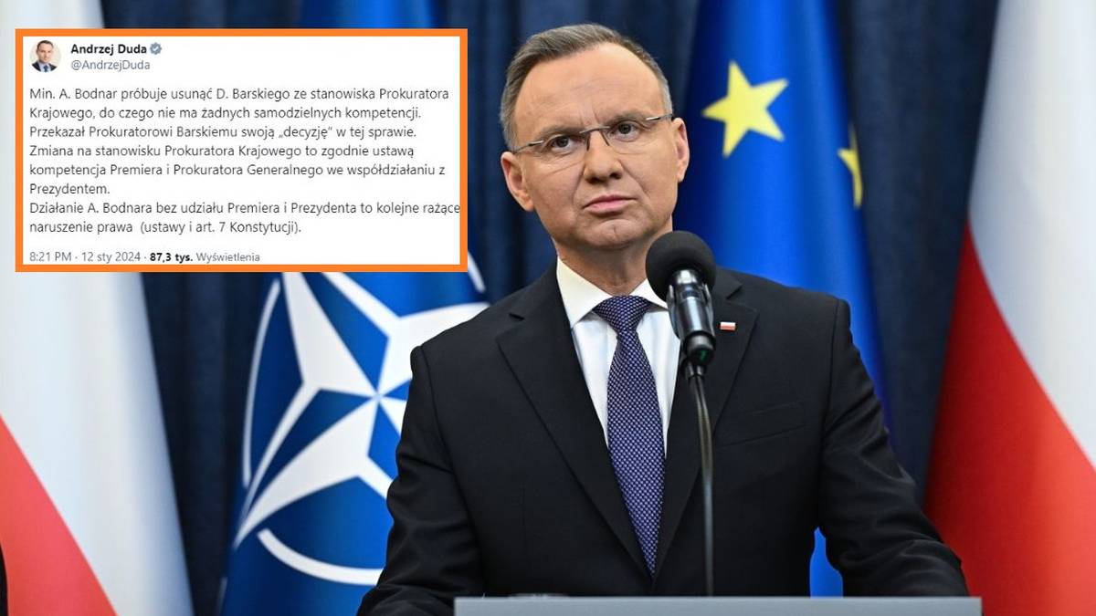 Andrzej Duda o działaniach Prokuratora Generalnego: kolejne rażące naruszenie prawa