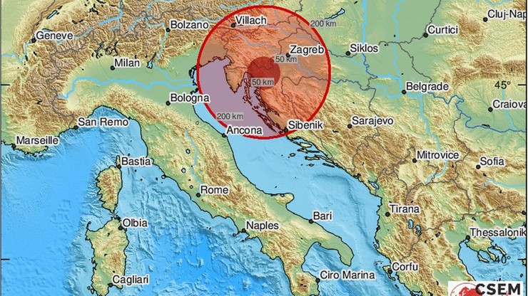 Trzęsienie ziemi w Chorwacji. Magnituda 5,3