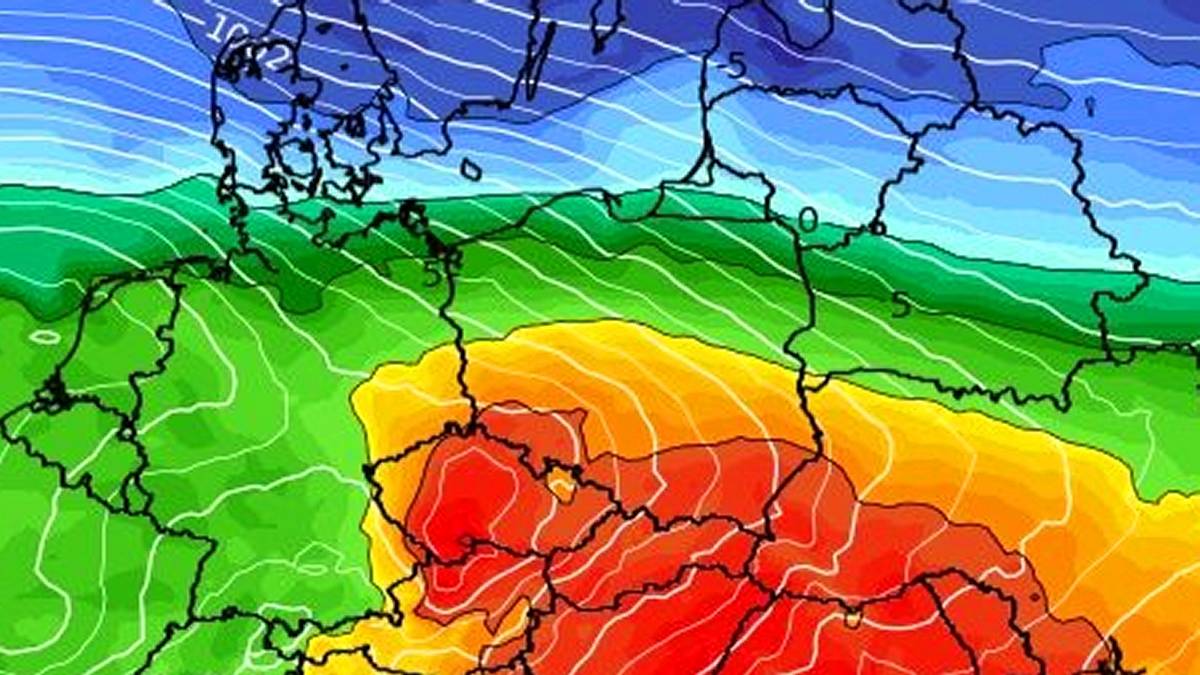 Skrajności temperatury w sobotę. Fot. Wxcharts.com