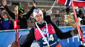 PŚ w biathlonie: Laegreid wygrał bieg na 20 km, Polacy daleko