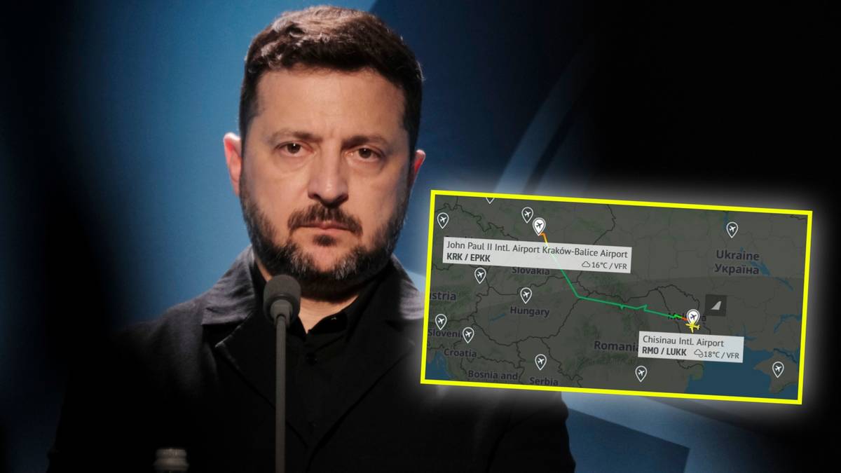 Samolot Zełenskiego w Krakowie. Wcześniej ominął Polskę