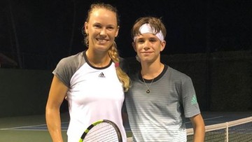 Caroline Wozniacki dała lekcję tenisa synowi Beckhama
