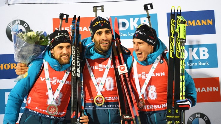PŚ w biathlonie: Poczwórny sukces Francuzów w Oestersund
