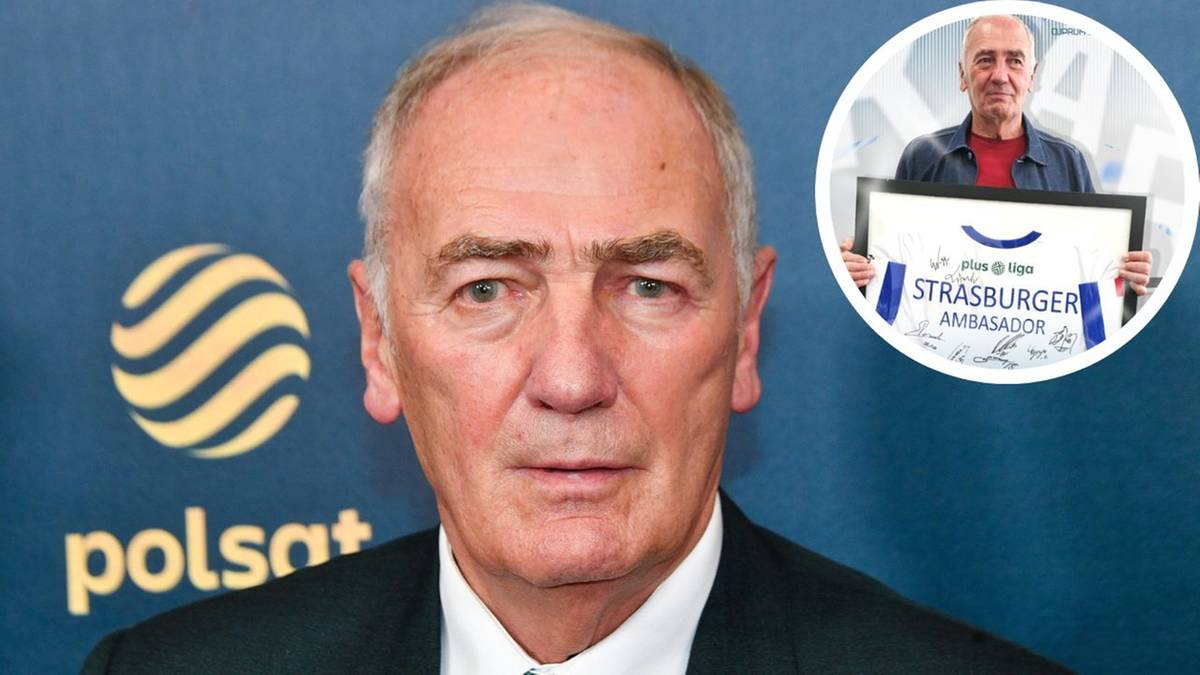 Portret Karola Strasburgera z jego podobizną w okręgu na pierwszym planie.