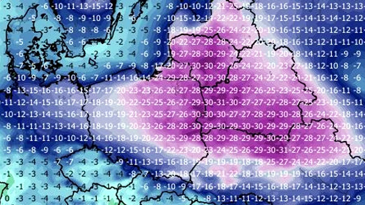 Temperatura może spaść do minus 30 stopni. Fot. wxcharts.com