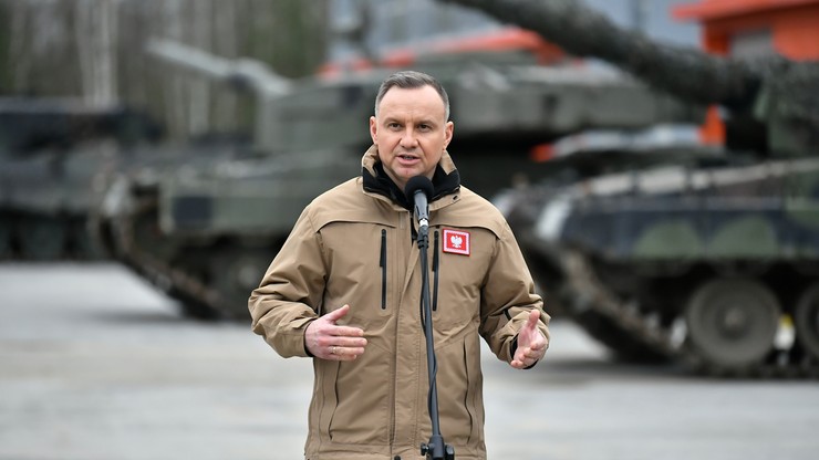 Prezydent Andrzej Duda w Świętoszowie. Odwiedził ukraińskich czołgistów