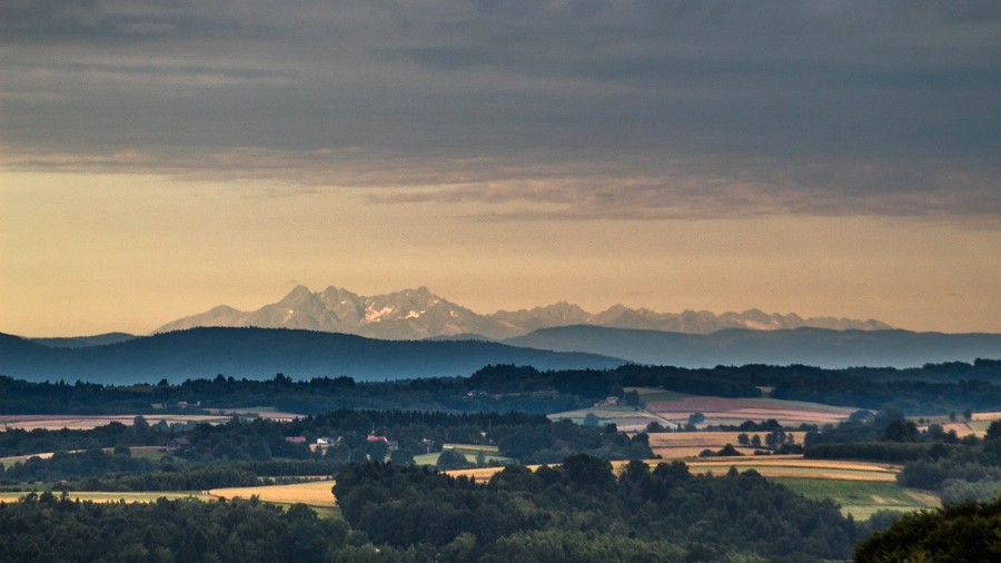 Ośnieżone Tatry widziane ze Szkodnej. Fot. Tomasz Ziajor.