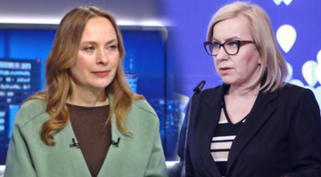 Zdjęcie przedstawia dwie kandydatki na przewodniczącą Polski 2050: Katarzynę Pełczyńską-Nałęcz i Paulinę Hennig-Kloska.