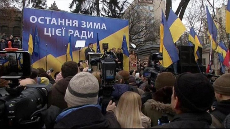 2 tys. demonstrantów na wiecu Saakaszwilego w Kijowie. "Tworzymy nową klasę polityczną"