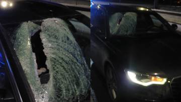 Bryła lodu spadła z tira i raniła kobietę. Policja szuka kierowcy