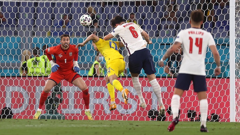 Euro 2020. Ukraina - Anglia 0:2. Gol Harry'ego Maguire'a
