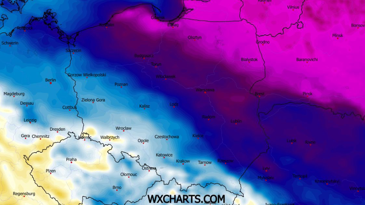 Największa ujemna anomalia temperatur utrzyma się na północnym wschodzie Polski