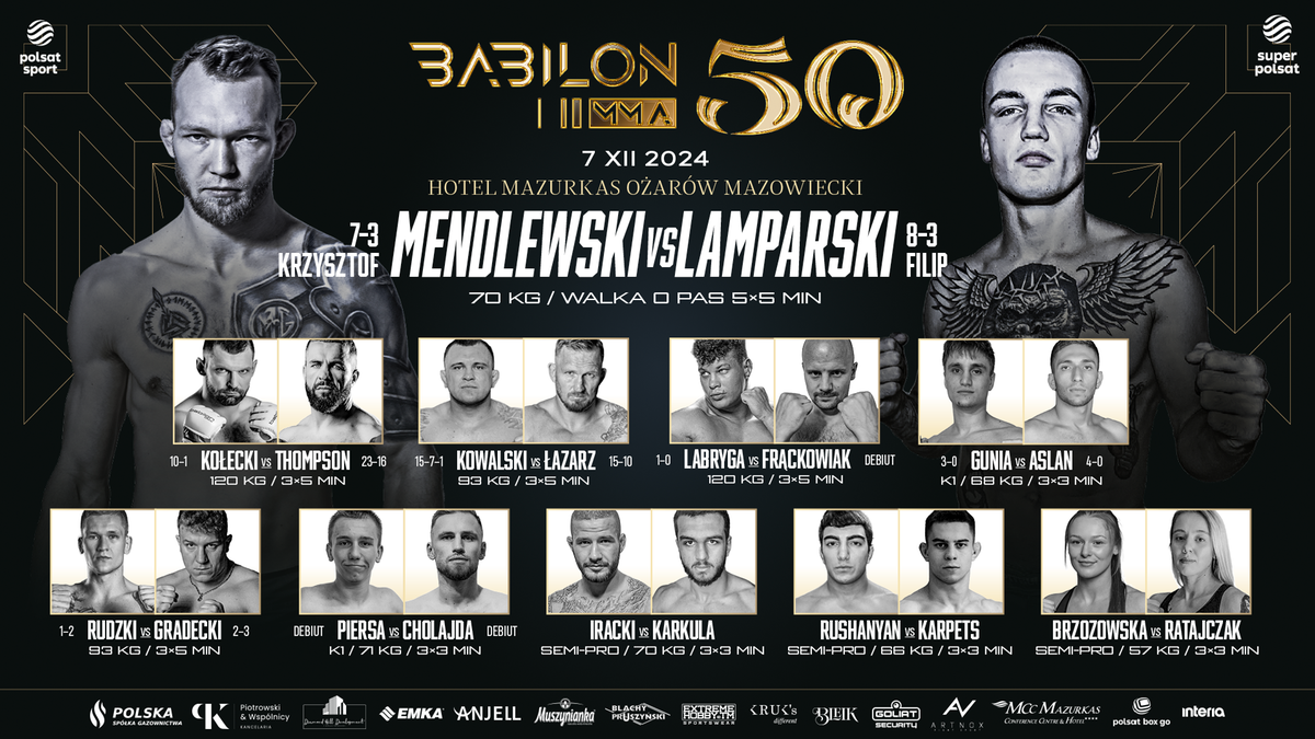 Karta walk Babilon MMA 50. Kto walczy na jubileuszowej gali?