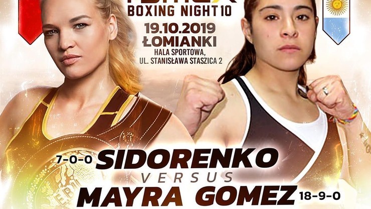 Tymex Boxing Night 10: Rywalka Sidorenko siedem razy walczyła o mistrzostwo świata