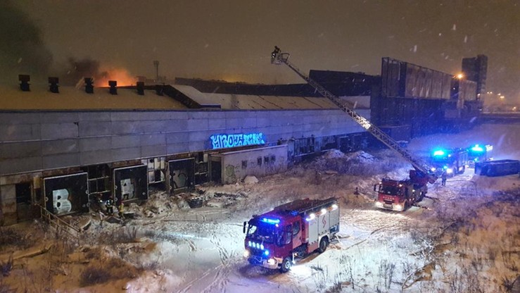 Pożar hali przy Global Expo na warszawskim Żeraniu