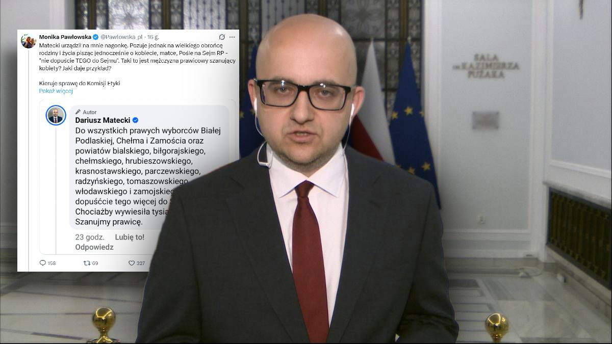 "Idź się napić i zwiedzać dachy". Konflikt w PiS, Pawłowska odpowiedziała Mateckiemu