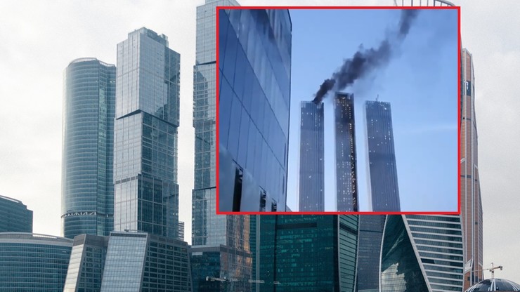 Rosja. Pożar wieżowca Capital Towers w Moskwie