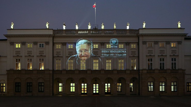 Pałac Prezydencki rozświetliła iluminacja upamiętniająca Irenę Sendlerową