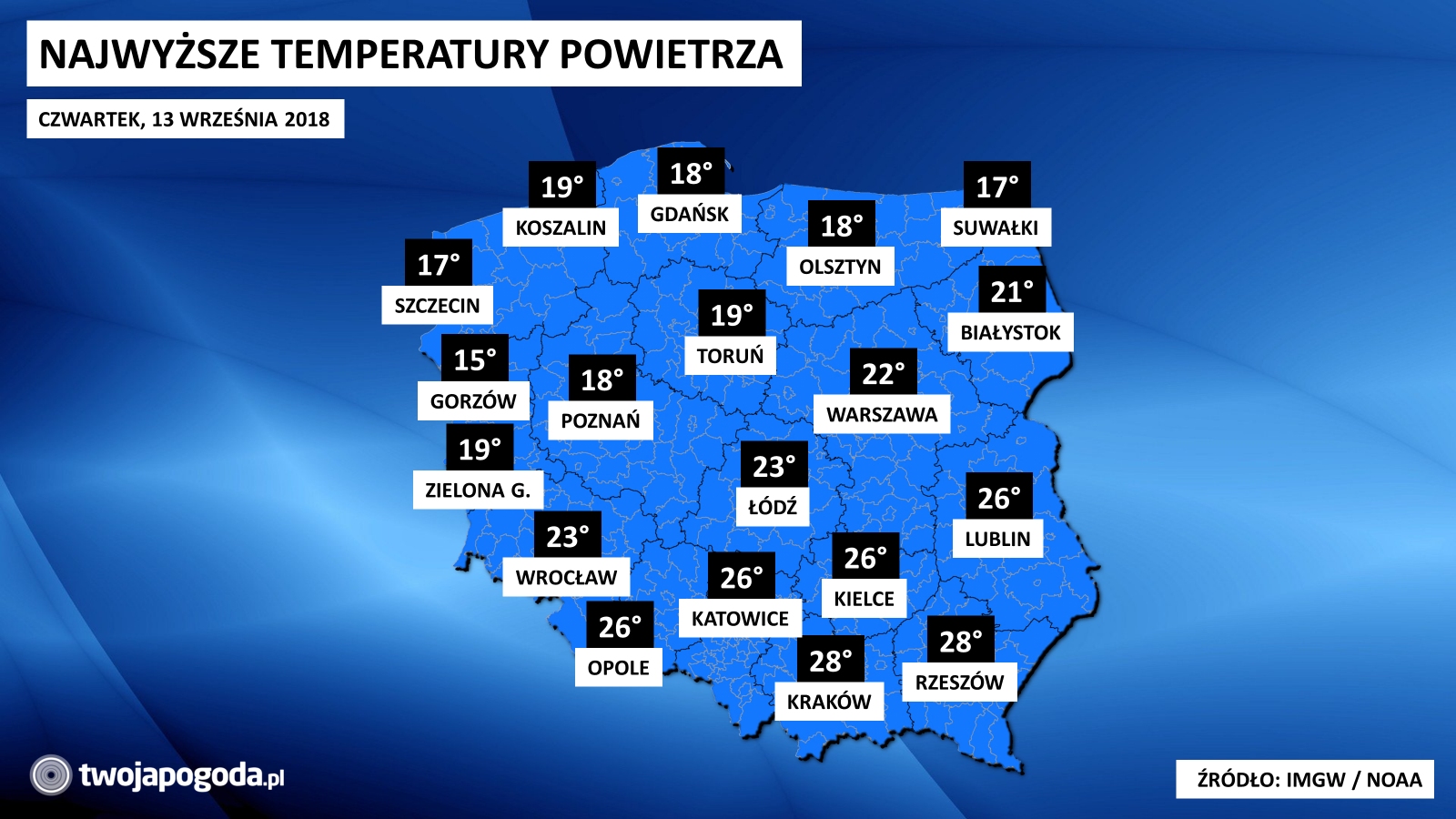 Duży kontrast termiczny