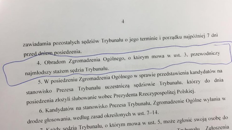 "Obradom przewodniczy najmłodszy stażem sędzia". Kontrowersyjny fragment nowej ustawy o TK