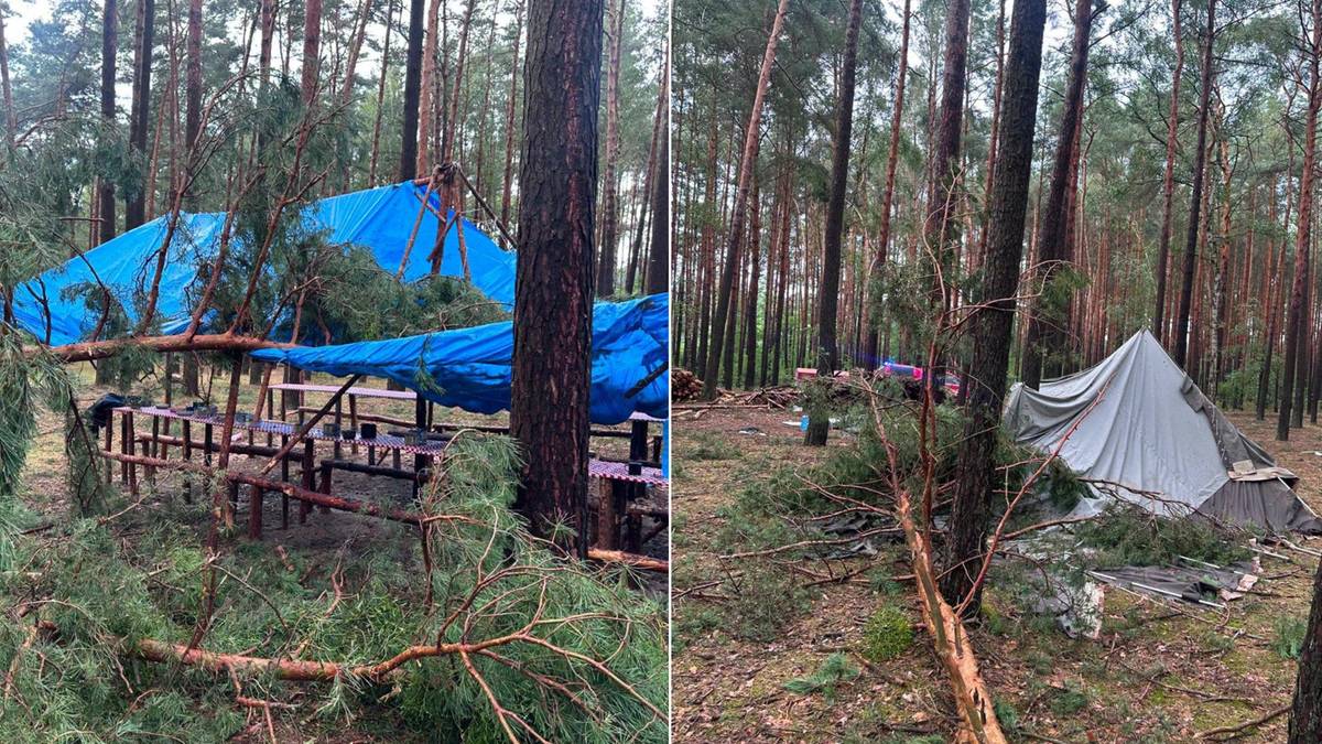 Gwałtowne burze nad Wielkopolską. Ewakuowano obóz harcerski