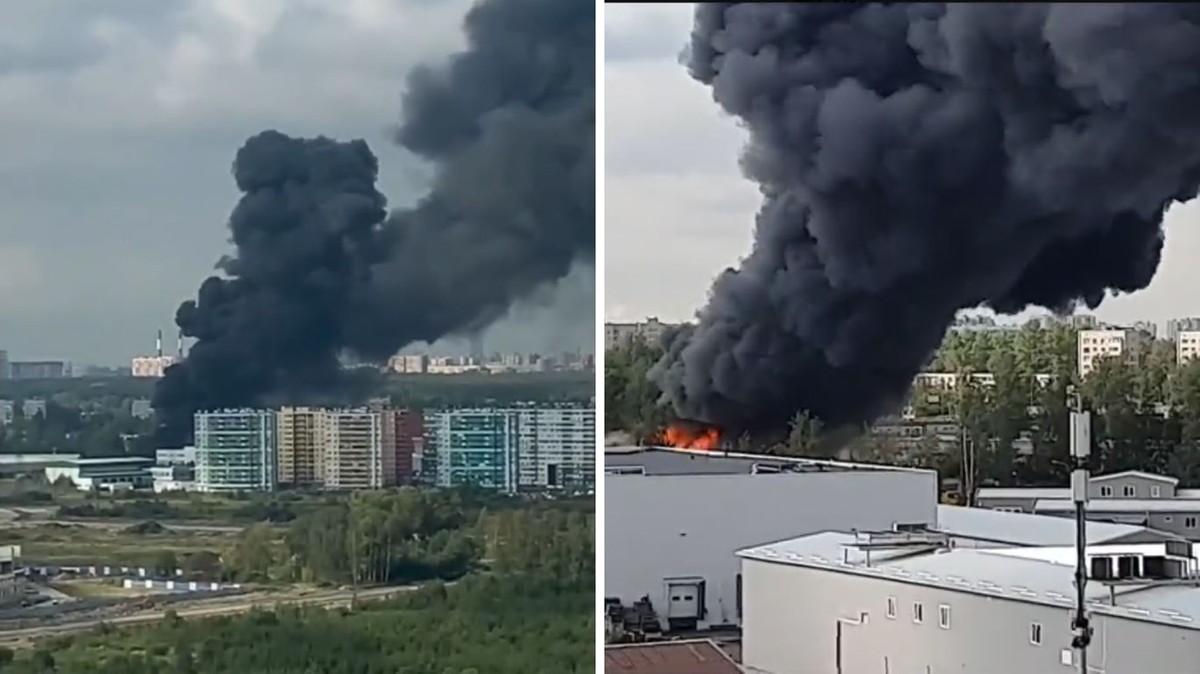 Pożar w Petersburgu. Płonie składowisko ropy