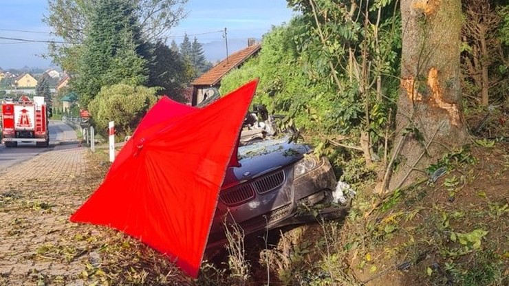 Dobrzechów: Kierowca bmw wjechał w drzewo. 29-latek zginął na miejscu