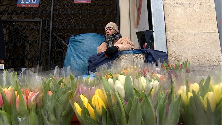 Niepełnosprawna 74-latka sprzedaje kwiaty. Dorabia do skromnej emerytury