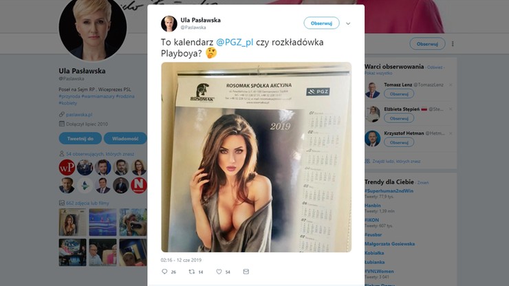 "To kalendarz Polskiej Grupy Zbrojeniowej czy rozkładówka Playboya?"