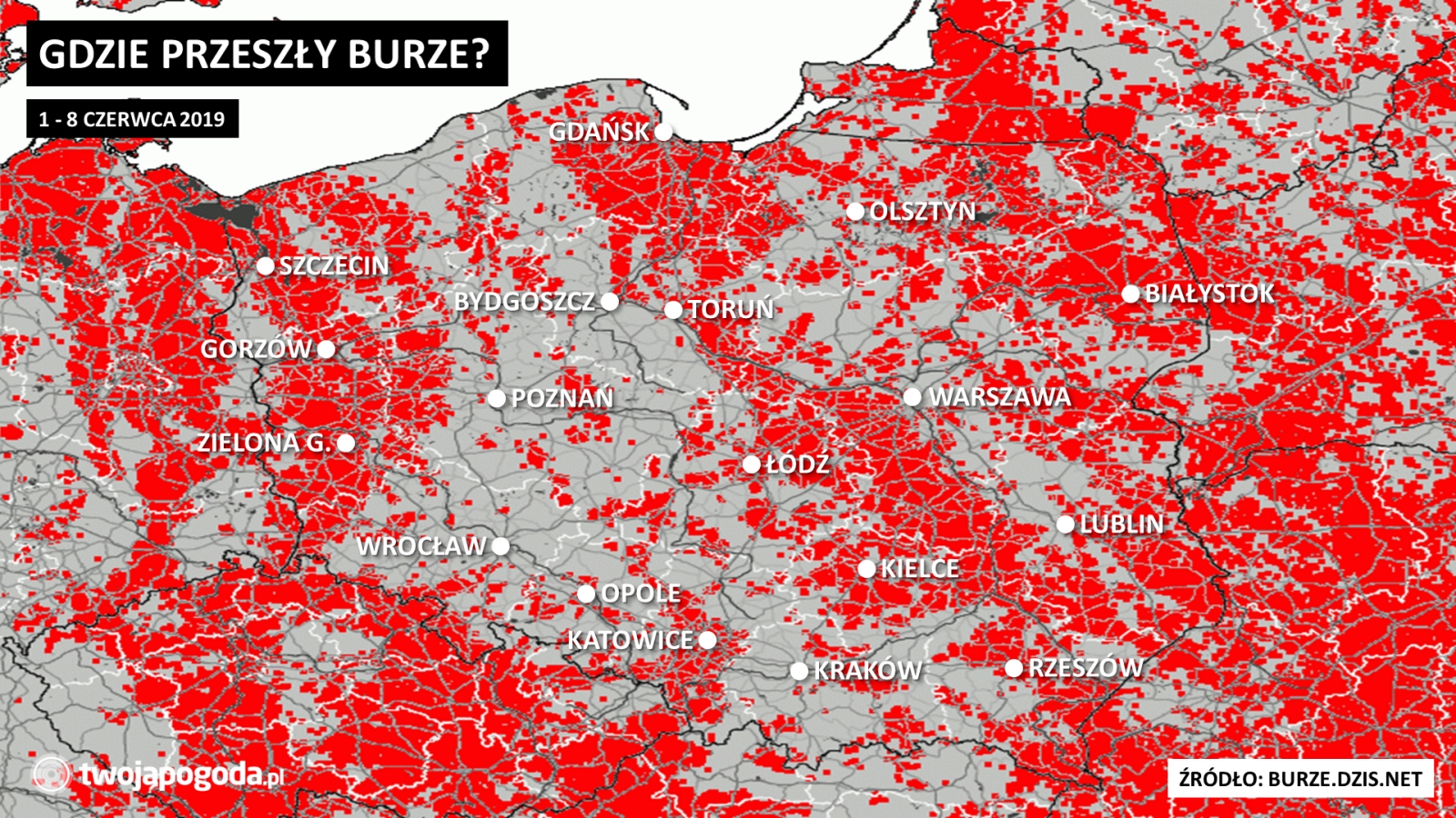 Gdzie przeszły burze?