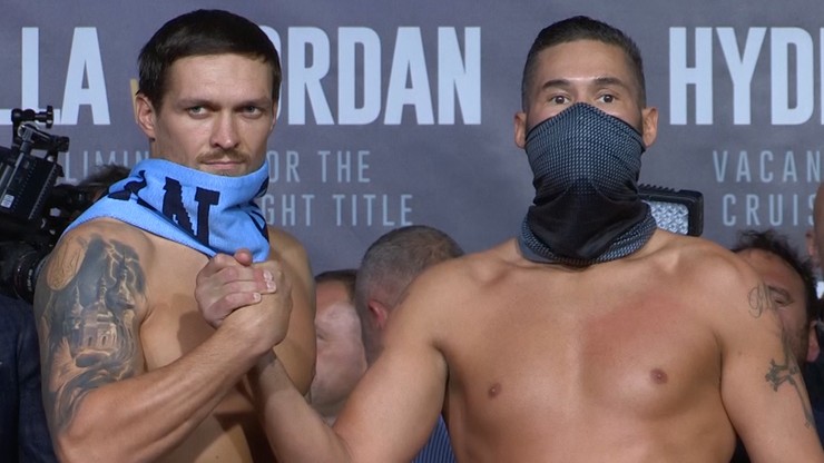 Usyk - Bellew: Intensywna wymiana spojrzeń i dużo szacunku na ważeniu (WIDEO)